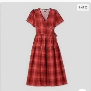 Universal Thread Red Flannel Wrap Dress